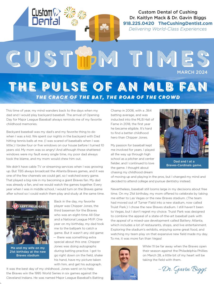 Patient Newsletter Custom Dental of Cushing Cushing OK